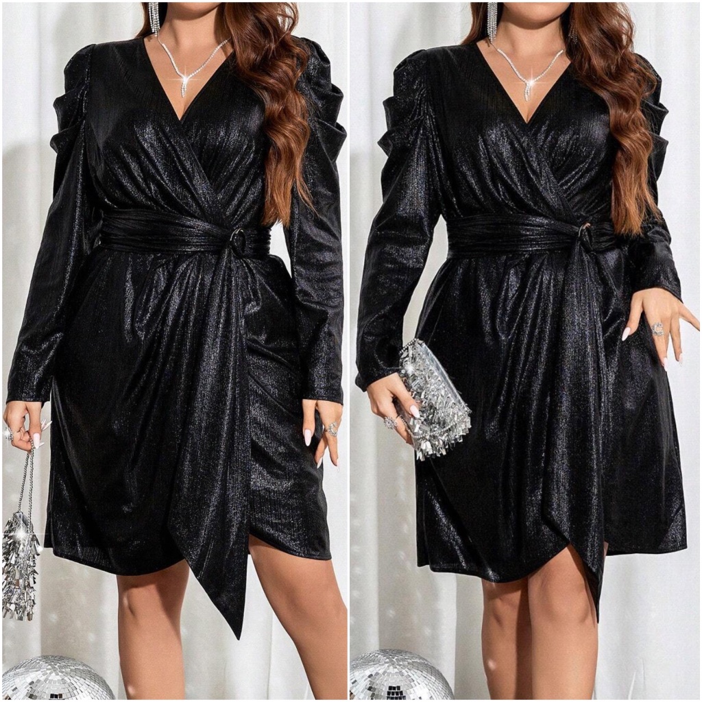 Plus Luxe Puff Long Sleeve Party Wedding Sexy Dress